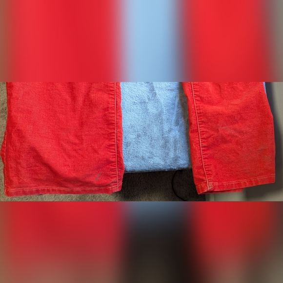 Ann Taylor Loft Size 30/10 Curvy Boot Bright Orange Corduroy Stretch Pants - Picture 2 of 11